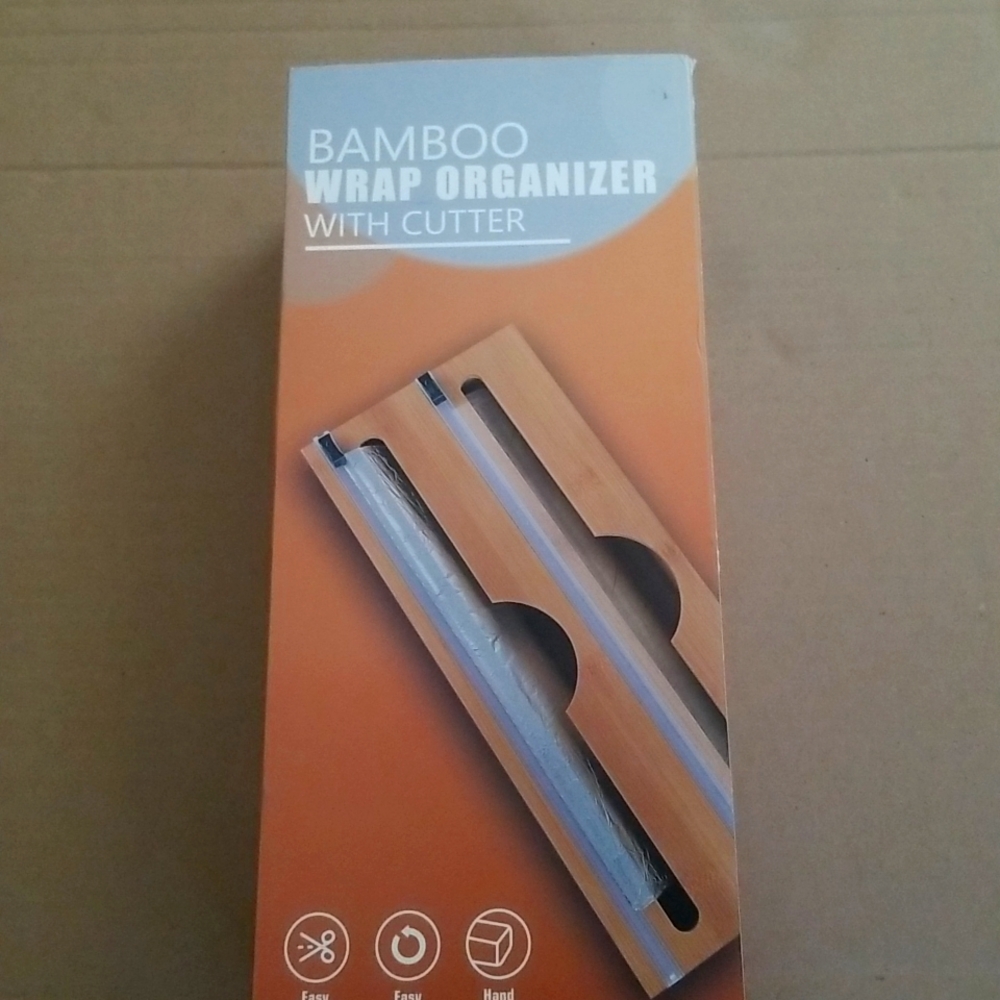 2 in 1 Foil and Plastic Wrap Organizer And Dispenser With Cutter & Labels